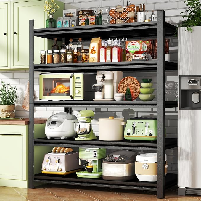 Metal Garage Shelving Unit, Heavy Duty 5-Tier Adjustable Storage Rack, Steel - Image 2