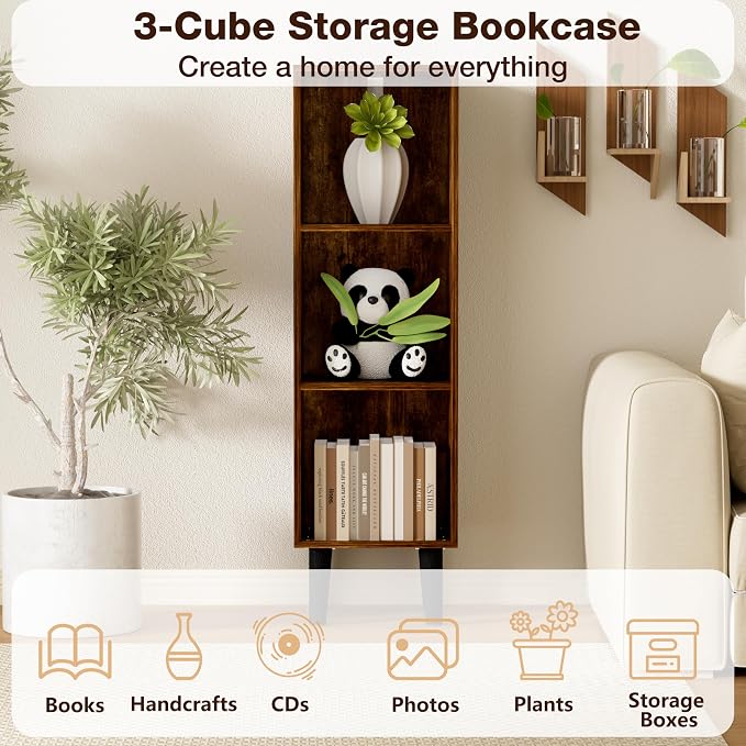 3 Cube Bookcase, Wooden Book Shelf Cube Storage Organizer - Image 5