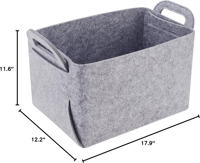 Storage Basket Felt Storage Bin Collapsible& Convenient Box Organizer - Image 8