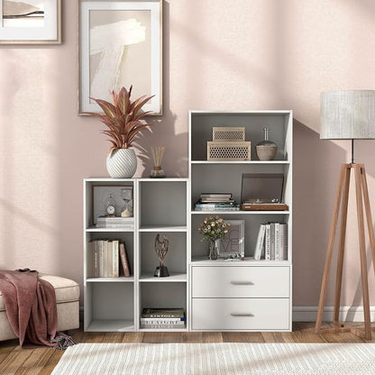 Homes: Inside + Out Apexa 3-Cube Storage Organizer Shelves, Stackable Wood - Image 11