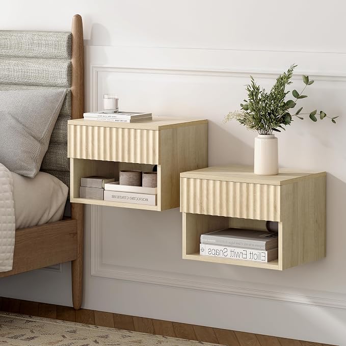 Floating Nightstands Set of 2 by MoomJiee