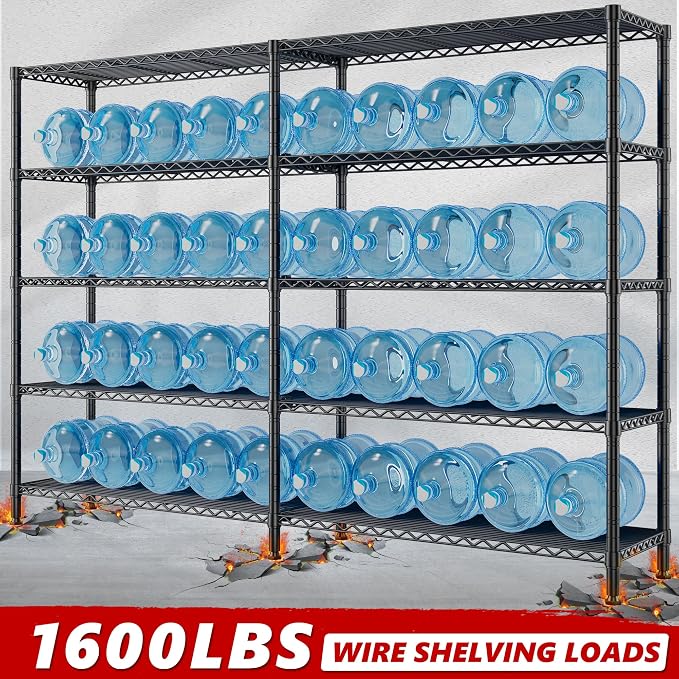 REIBII 70" W Storage Shelves Heavy Duty Load 1600LBS, Metal Shelving 5-Tier - Image 4