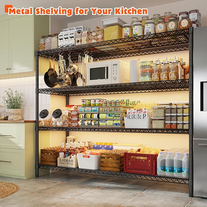 REIBII 60" W ×24" D×65.3" H, 4 Tier Wire Shelving 2878LBS Heavy Duty Steel - Image 2