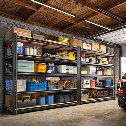 55" W Storage Shelves, 2550LBS Garage Shelving, 5-Tier Metal Shelving Unit - Image 5