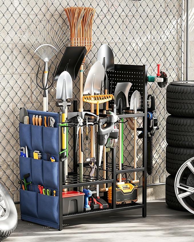 Garden Tool Organizer with Pegboard, Yard Tool Holder Standing - Image 8