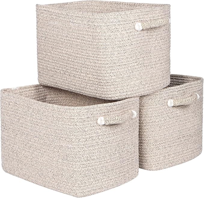 Kntiwiwo Storage Baskets for Organizing 14.7”x11”x9.6” Rope Storage Baskets for by Kntiwiwo