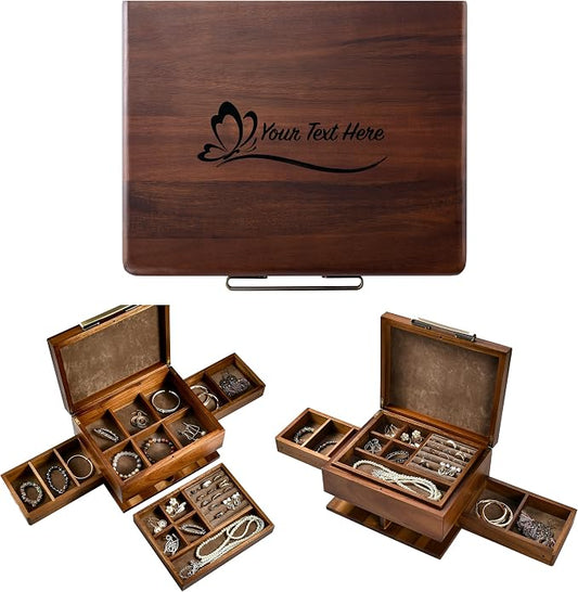Shanik Wooden Jewelry Box for Women – Elegant Organizer by WORLDOFSHANIK