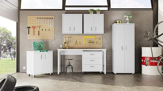 Manhattan Comfort Fortress Textured Metal 31.5" Garage Mobile Cabinet - Image 11