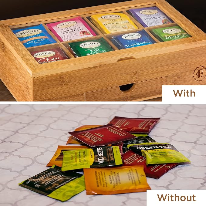 Bamboo Tea Bag Organizer Box - Image 7
