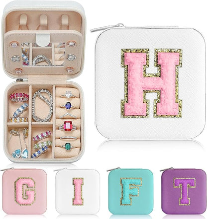 Parima Jewelry Case for Women Girls, H Initial Jewelry Boxes | Small Jewelry by PARIMA