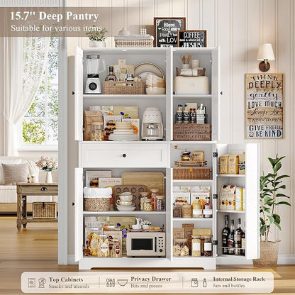 HOSTACK 68" Tall Kitchen Pantry Storage Cabinet - Image 6