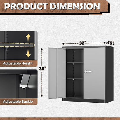 INTERGREAT Metal Garage Storage Cabinet, Small Steel Cabinet - Image 3