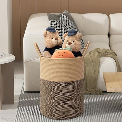 58L Cotton Rope Laundry Basket, Woven Basket - Image 4