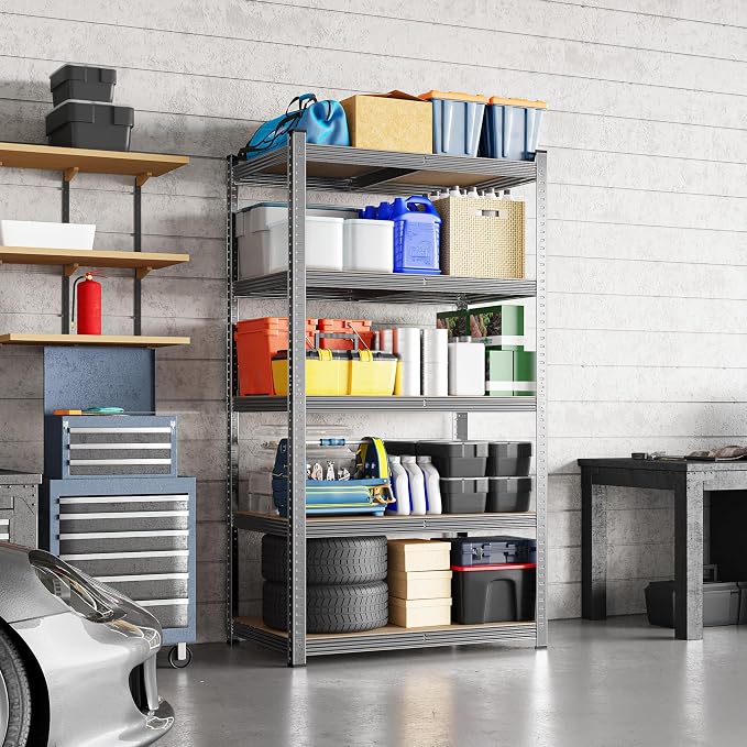 Yaheetech 5-Tier Heavy Duty Storage Shelves 35.5"W x 16"D x 71"H Dark Gray | - Image 2