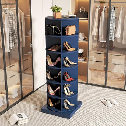 Rotating Shoe Rack Tower, 6-Tier Spinning Shoe Rack, Free Standing 360° by Unknown