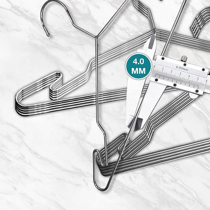 Chrome Metal Hangers, Heavy Duty Clothes Hangers - Image 3