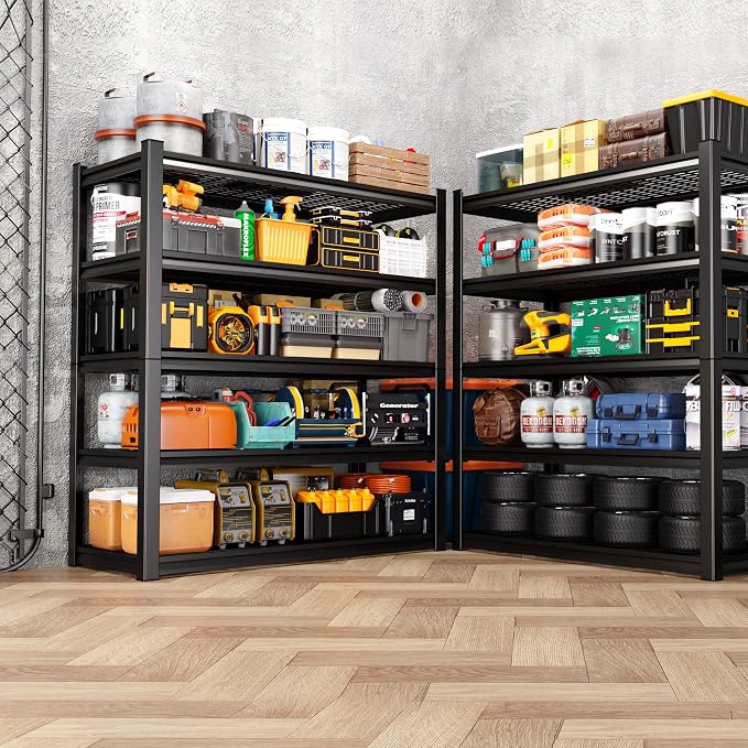 Set of 3 Garage Shelving Heavy Duty Storage Shelves, Adjustable Metal Shelving - Image 8