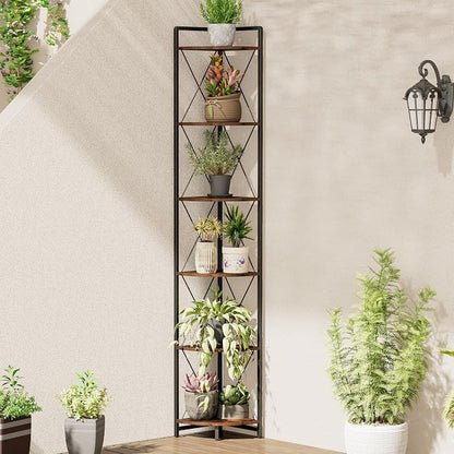 6 Tier Corner Shelf Stand, Metal Corner Shelf, Plant Stand Display Shelf - Image 3