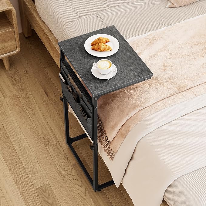 Vagusicc C Shaped End Table, Adjustable Height Small Couch Side Table - Image 2