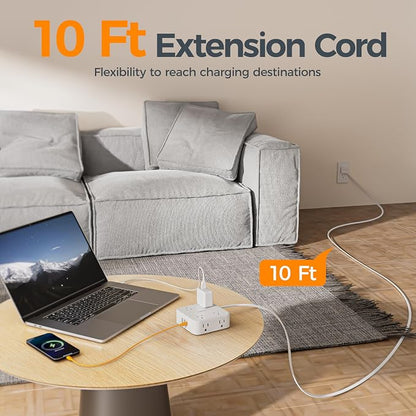 TESSAN 10 Ft Flat Plug Extension Cord - Image 2