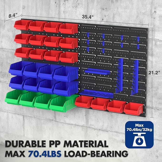 WORKPRO Pegboard Organizer Wall Mounted, Peg Board Wall Organizer - Image 4