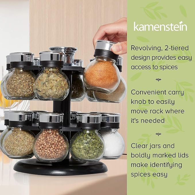 Kamenstein 16 Jar Ellington Revolving Countertop Spice Rack - Image 7