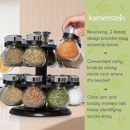 Kamenstein 16 Jar Ellington Revolving Countertop Spice Rack - Image 7