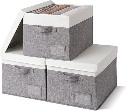 GRANNY SAYS Storage Bins with Lids, Linen Closet Storage Boxes, Collapsibe by GRANNYSAYS