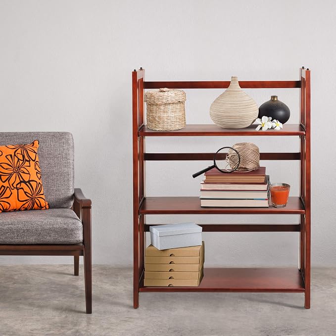 Casual Home 3-Shelf 27.5" Wide Folding Stackable Bookcase - Image 2