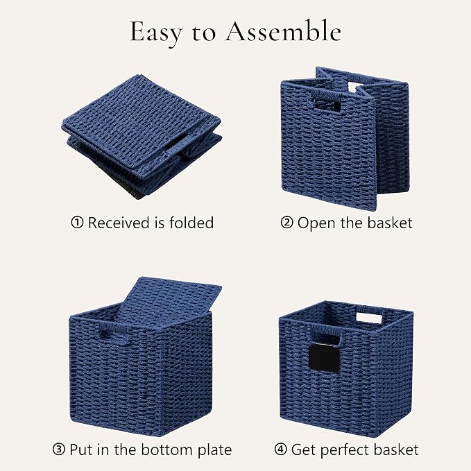 UBBCARE 4 Pack Wicker Basket, 10.5×10.5 Storage Cubes - Image 7