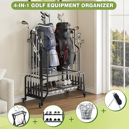 Heavy-Duty Golf Bag Storage Garage Organizer - Image 2