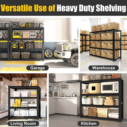 PrimeZone 40" W Heavy Duty Garage Shelving 2200 LBS 4 Tier Storage Shelves - Image 4