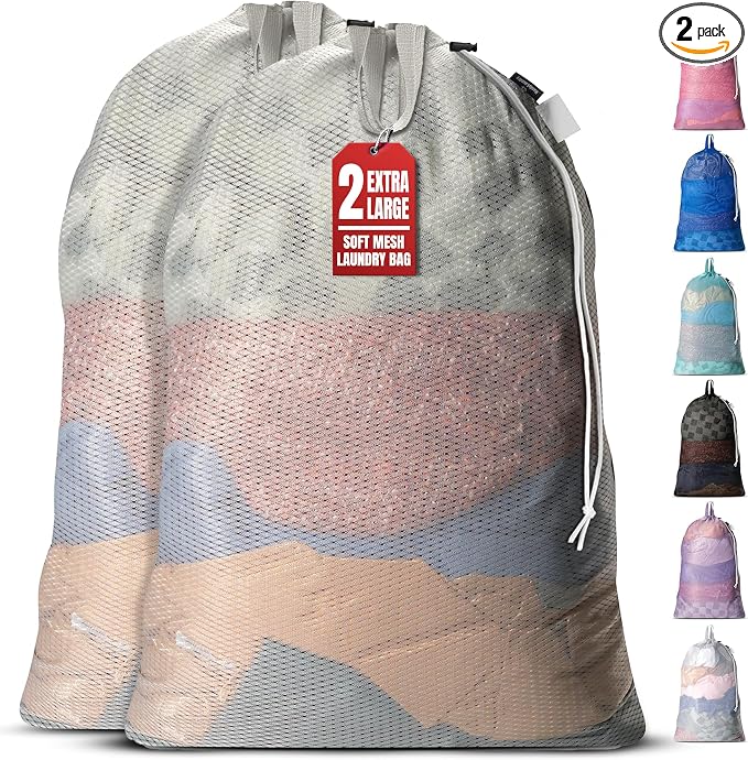 Handy Laundry Mesh Laundry Bags 24 x 36 Inches, Breathable, Machine Washable by Handy+Laundry