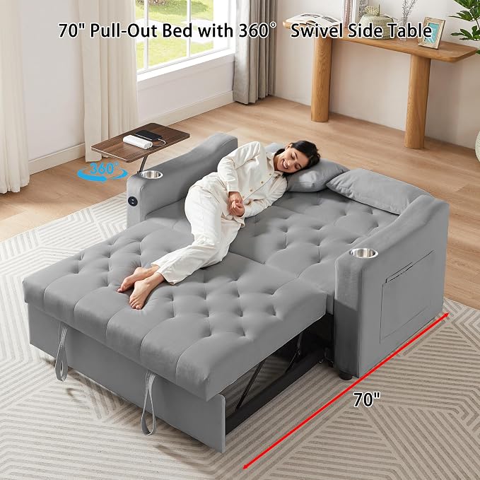 hansones 3-in-1 Convertible Sleeper Sofa Bed, Pullout Couch - Image 2