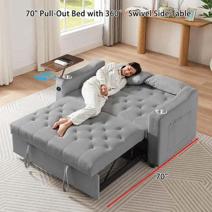 hansones 3-in-1 Convertible Sleeper Sofa Bed, Pullout Couch - Image 2