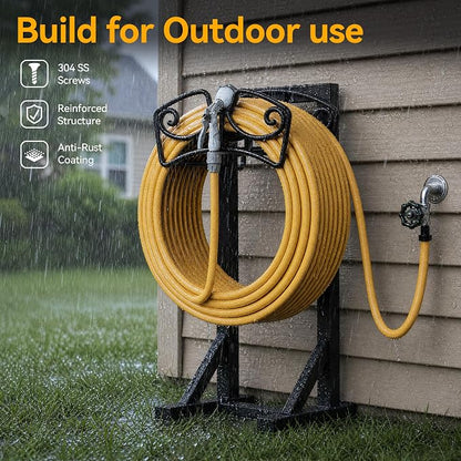 Garden Hose Holder Stand, Freestanding Metal Water Hose Storage Rack - Image 4
