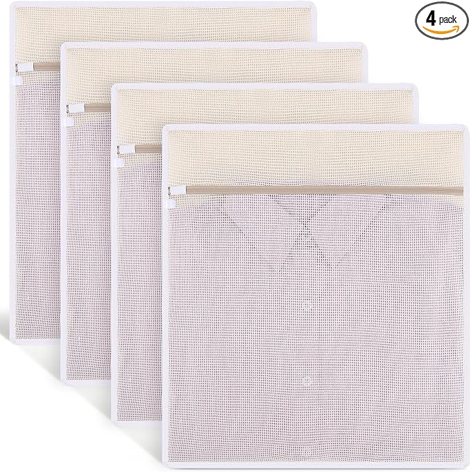Dntorx 4 Pack Durable Cotton Mesh Laundry Bags by Dntorx