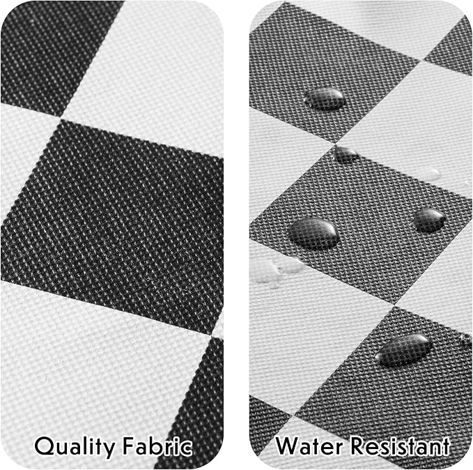 Black and White Checkered Clothes Storage Bins, 100L Large Blanket Storage Bags - Image 7
