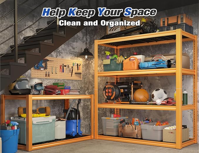 REIBII 40" W Yellow Garage Shelving - Image 5