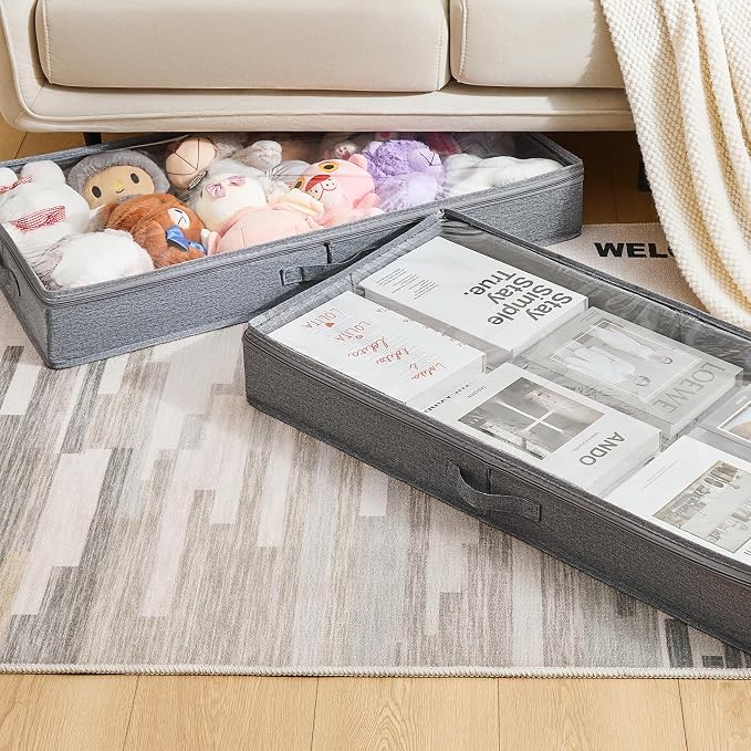 Berdeng 3 Pack Under Bed Storage Containers, Low Profile Underbed Shoes and - Image 6