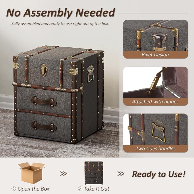 Aoikax Vintage Storage Chest - Image 3