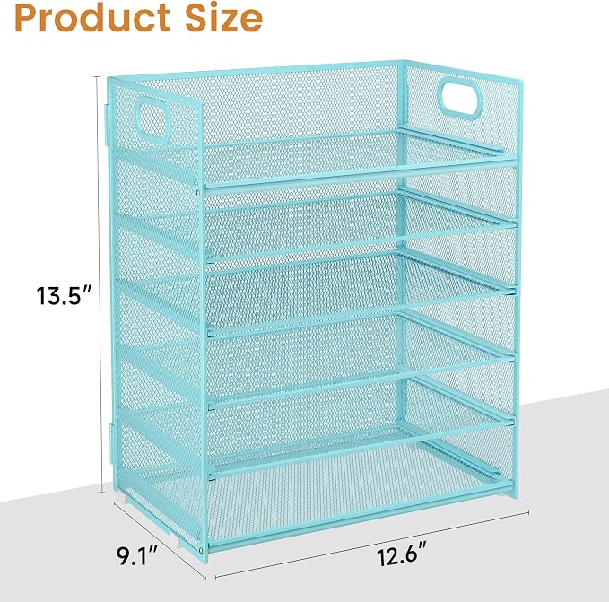 Subekyu 6-Tier Desk Paper Organizer, Desktop File Letter Tray - Image 6
