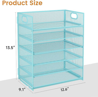 Subekyu 6-Tier Desk Paper Organizer, Desktop File Letter Tray - Image 6