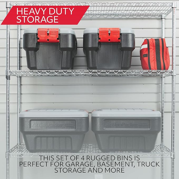 Rubbermaid® ActionPacker® 8 Gal Lockable Storage Box Pack of 4, Industrial - Image 3