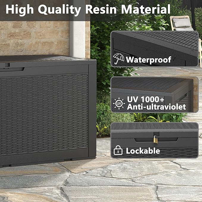 Outdoor Storage Box, Resin Deck Boxes Indoor and outdoor, Waterproof Storage - Image 6