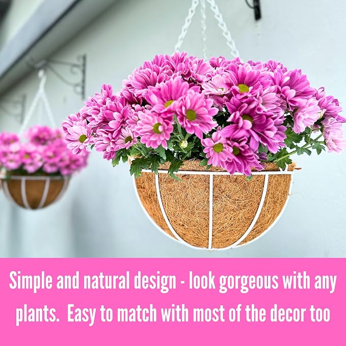 LaLaGreen Hanging Baskets Outdoor Extra Large White Hanging Planter - Image 3