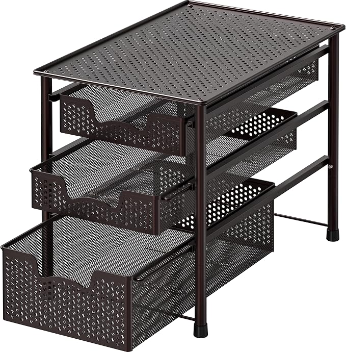 Simple Houseware Stackable 3 Tier Sliding Basket Organizer Drawer by SimpleHouseware