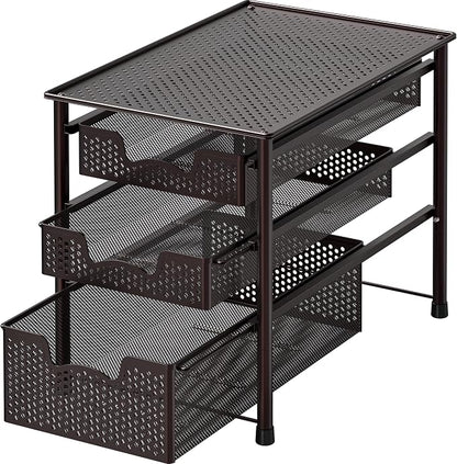 Simple Houseware Stackable 3 Tier Sliding Basket Organizer Drawer by SimpleHouseware