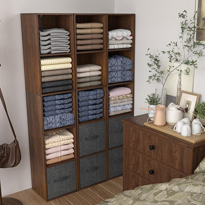 5 Cube Storage Organizer, Narrow Open Shelf Bookcase, Freestanding 5 Tier Low - Image 10