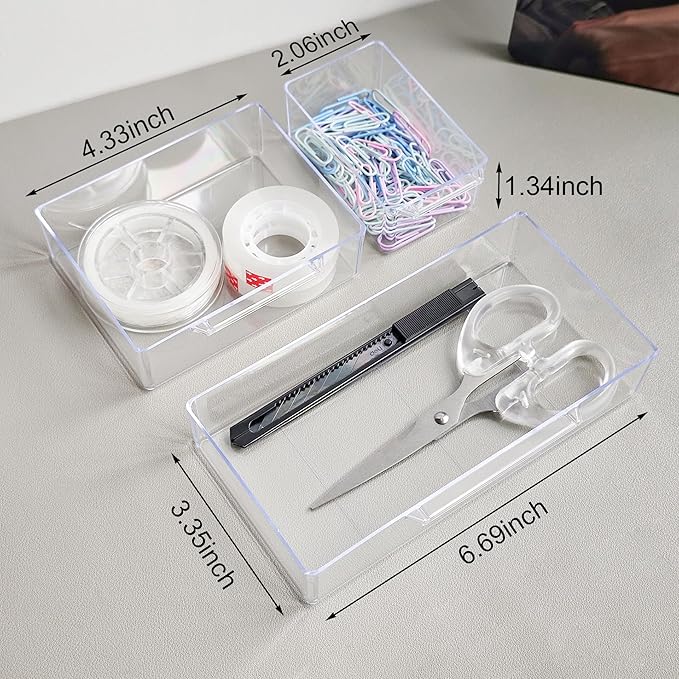 NEWOMEVA 6-Drawer Plastic Drawer Storage Box Jewelry Organizer Bathroom - Image 3